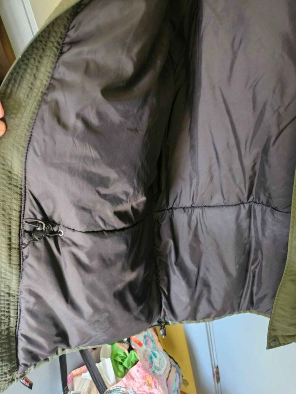 L.L.Bean Thinsulate Lite Loft Hooded Parka Jacket XL Green Black Winter Coat - Picture 10 of 16